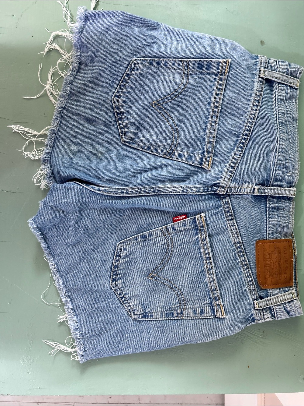 Levi's Light Blue Relaxed Denim Cutoff Shorts